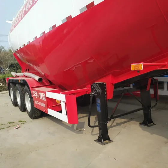 Rear view of the trailer showing the axle and tyres