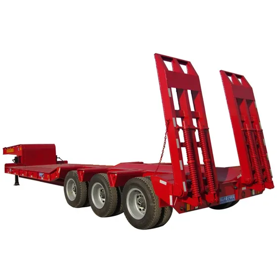 Side view of a 3-axle lowbed trailer with 13000mm length and 1200R20 tyres
