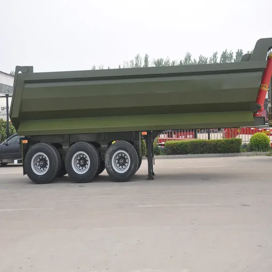 Front view of the trailer showing the king pin, landing gear, and front axle