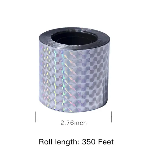 Double Sided Outdoor Reflective Laser Scare Bird Flash Tape Bird Shock Scare Tape — KDBR003 view 2