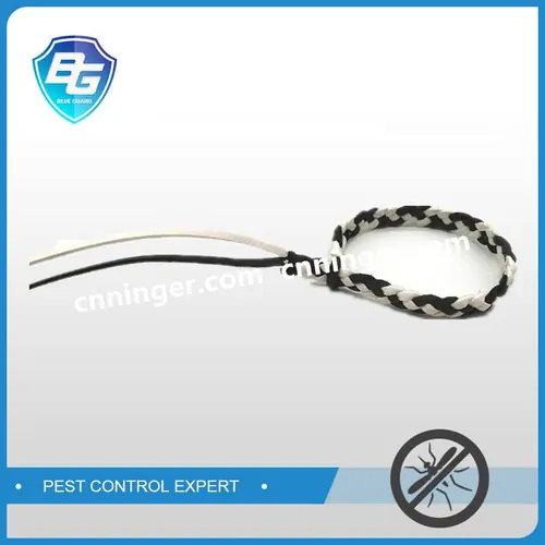 Leather woven mosquito repellent bracelet — NRMP004 view 2