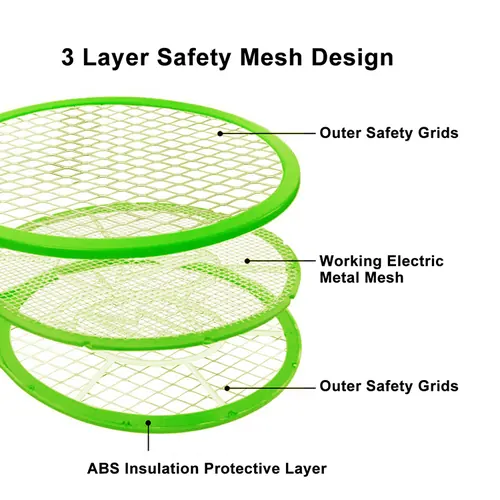 3 Layers Rechargeable Electric Mosquito Killer Racket Fly Swatter — KDMS004 view 4