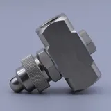 Stainless steel hydraulic fitting with knurled nut and ball tip