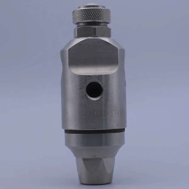 Stainless steel industrial component with knurled cap and central port
