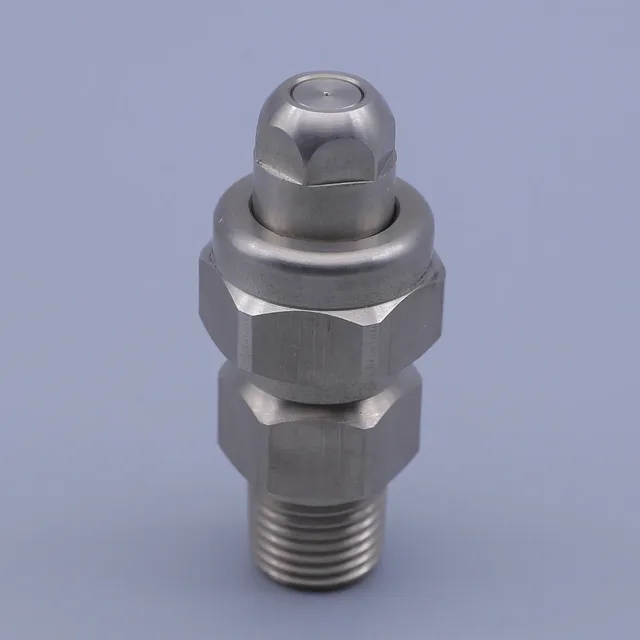 Stainless steel industrial nozzle with threaded base