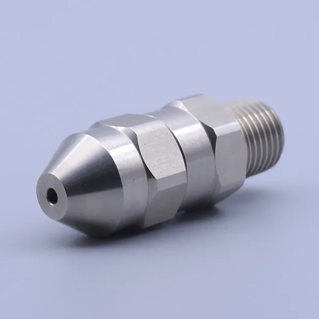 Stainless steel spray nozzle with male threaded connection and hex body