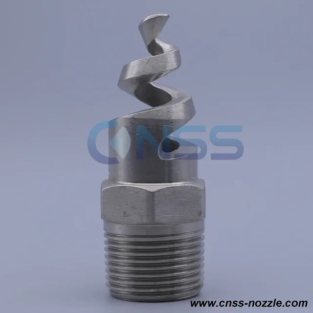 Metal spiral nozzle with threaded connection base