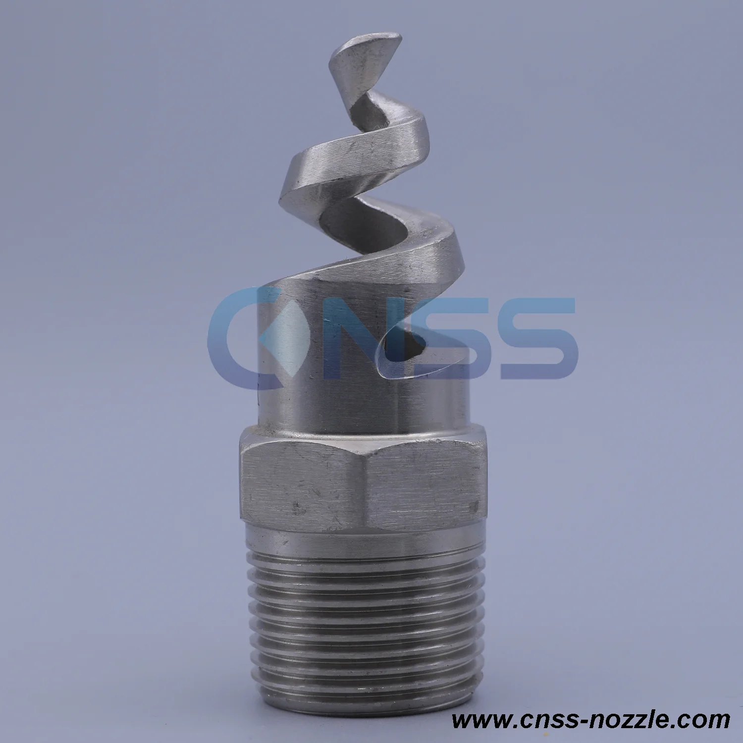 Metal spiral nozzle with threaded connection base