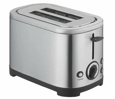 BT112 bread toaster in full brushed stainless on a black base