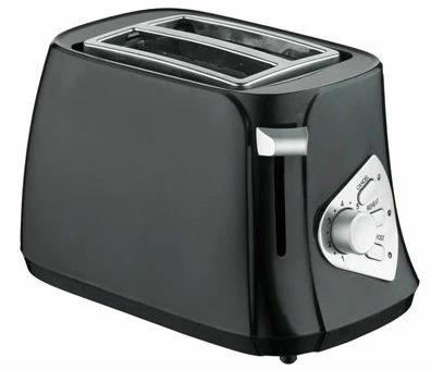 BT113 bread toaster in gloss black with chrome slot trim