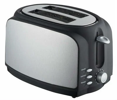 BT115 bread toaster in brushed stainless panel in a black frame