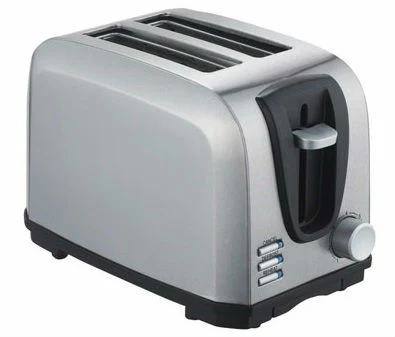 BT118 bread toaster in stainless steel housing with black slot guards