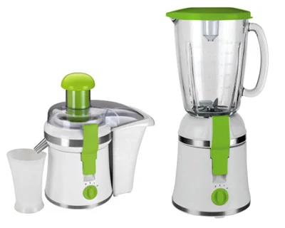JE72 juicer in white and green juicer and blender combination