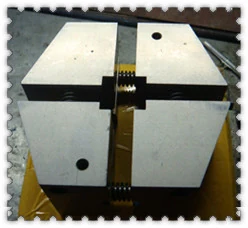 Copper and aluminium wire samples welded during machine testing