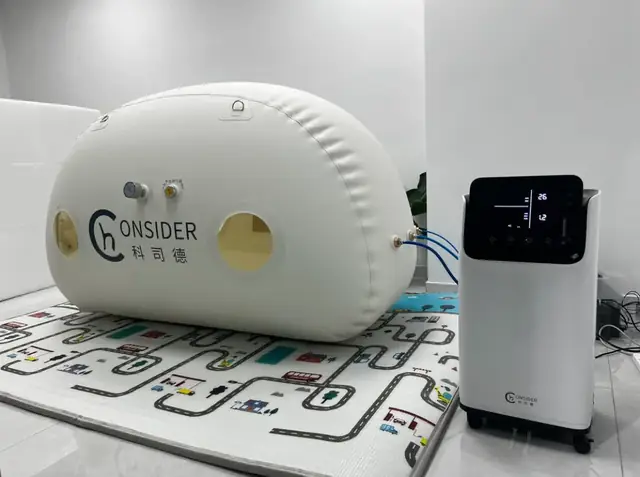 CONSIDER soft hyperbaric chamber and control unit installed at a customer site
