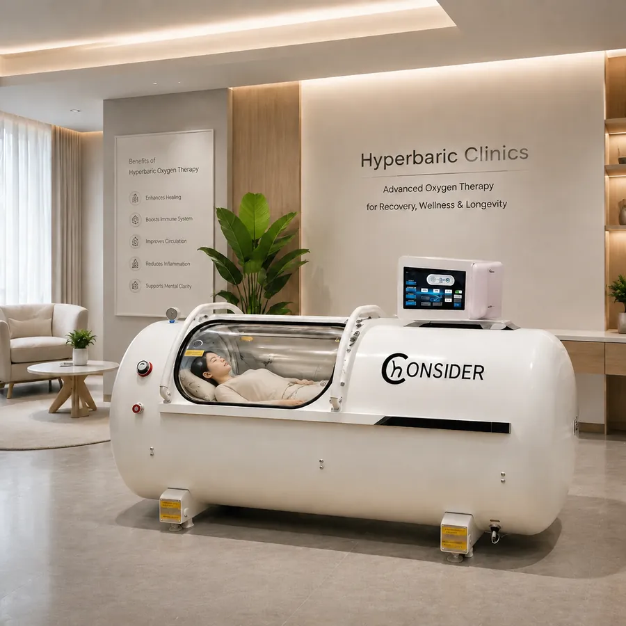 CONSIDER hard-shell hyperbaric chamber installed in a clinic