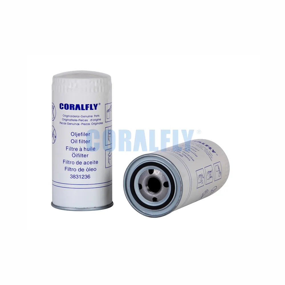 Coralfly Oil Lube Truck Engine Excavator Diesel Engine Oil Filter 3831236