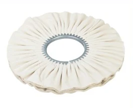 Bias airway cotton aluminum buffing wheel with irregular pleats and iron plate centre