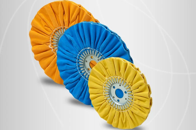 Airway ventilated cotton buffs with plate on iron plate centre, formed on CRA-800 machine
