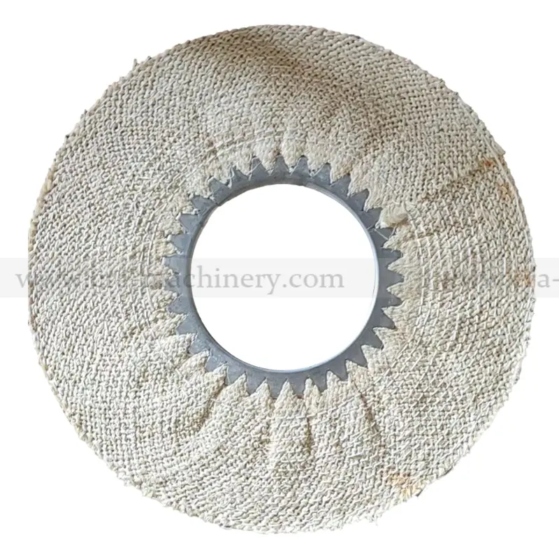 Bias sisal plane polish buff with iron ring, showing flat surface and iron clinch ring
