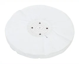 Buckle cotton buffing wheel made from folded soft cotton cloth with thread stitching