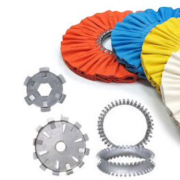 Polish buffs rake with hard beech handle and metal plated rake, used for shaping and cleaning buffing wheels