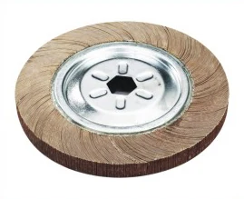 Flap wheel for metal steel sanding and grinding, showing multiple abrasive flaps attached to a central hub