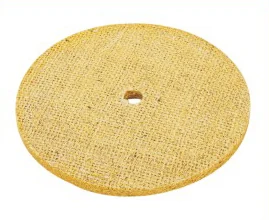 Oil sisal polishing wheel for bench grinder, showing layered construction and chemical treatment