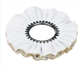 Sisal airway polishing buffing wheel with iron claw centre, showing airway structure and layered fabric