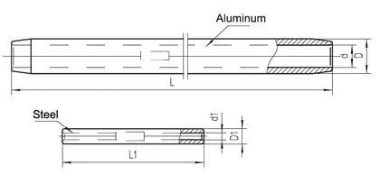 Compresion sleeves for overhead insulated conductor JY series view