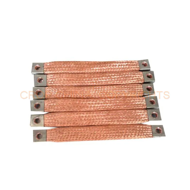 Flat copper braided busbar shunt connector