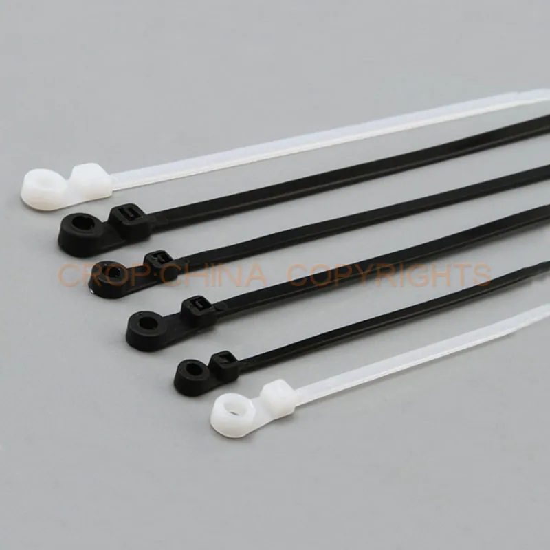 Nylon cable tie with mountable head