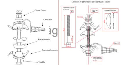 CONECTOR DE PERFORACIÓN PARA CONDUCTOR AISLADO view