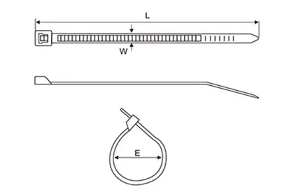 Self-locking nylon cable zip tie view