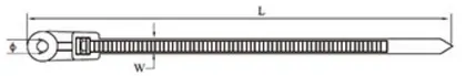 Nylon cable tie with mountable head view
