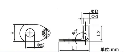 GPH90 ° Angled Copper Tube Terminal view