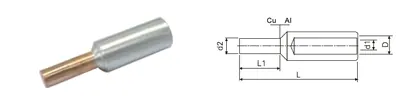 PIN type connectors aluminum copper view