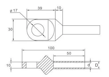 15/25/35kV 600 Amp Series Deadbreak Compression Lug Tin-Plated Aluminum Cable lug OTD-16 view