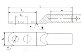 cable lug DTL1-R-35D view