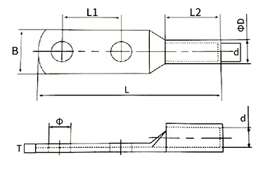 cable lug two hole SC2 series view