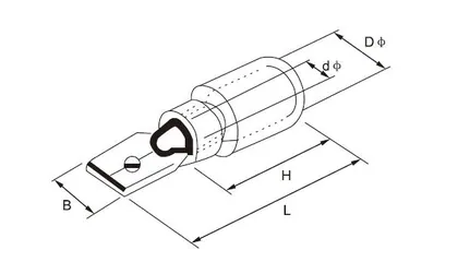 Insulated piggy back terminals MDD,FDD,PBDD type view