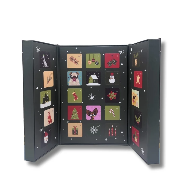 Printed advent calendar face with full colour artwork