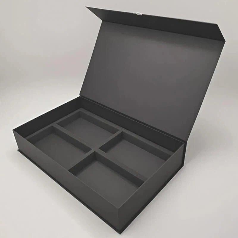 Book-shaped cosmetic box shown closed from the front edge