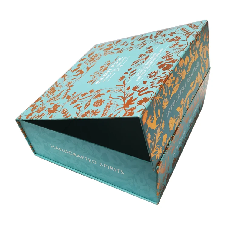 Foldable gift boxes in blue and white