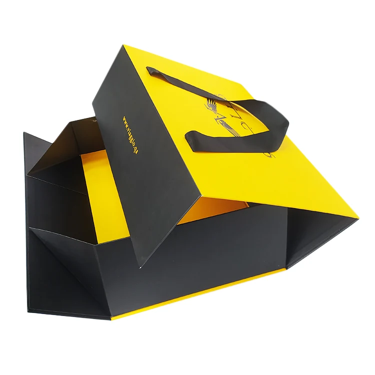 Collapsible gift box shown flat before folding