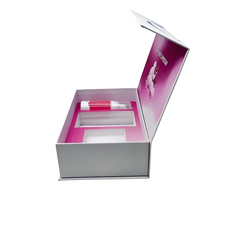 Magnetic gift box holding a teeth cleaning kit in a fitted tray