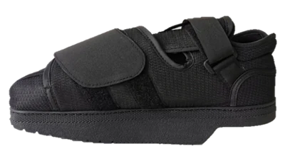 Black Heel Off-Loading Shoe Square Closed Toe DG-003, post-operative footwear made by Da Gao Medical