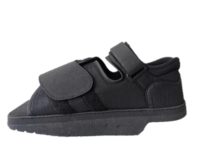 Black Heel Off-Loading Shoe Square Open Toe DG-001, post-operative footwear made by Da Gao Medical