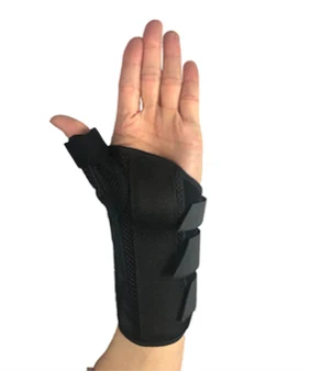 Black Wrist Splint with Thumb, Left DG-1117L, orthopaedic support made by Da Gao Medical