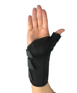 Black Wrist Splint with Thumb, Right DG-1117R, orthopaedic support made by Da Gao Medical